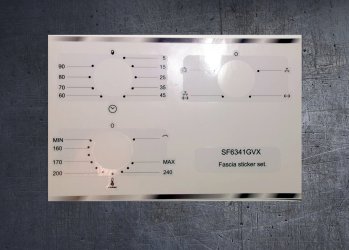 (image for) Smeg SF6341GVX compatible panel fascia sticker set.