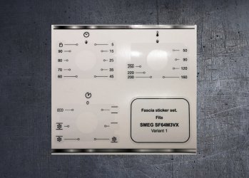 Smeg SF64M3VX compatible fascia sticker set. (image for) Smeg SF64M3VX compatible fascia sticker set.