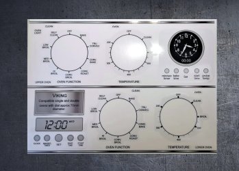 Viking single and double oven compatible panel fascia sticker set. (image for) Viking single and double oven compatible panel fascia sticker set.