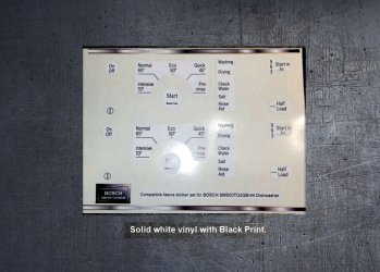 Bosch SMS50TO2GB Compatible fascia sticker set. (image for) Bosch SMS50TO2GB Compatible fascia sticker set.