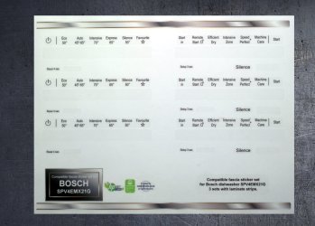 (image for) Bosch SPV4EMX21G Dishwasher compatible fascia sticker set x3.