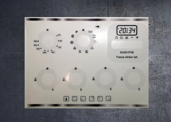 Smeg SUK61PX8 compatible panel fascia sticker set. (image for) Smeg SUK61PX8 compatible panel fascia sticker set.