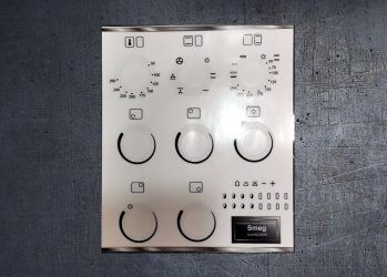 Smeg SUK92CMX5 compatible fascia sticker set. (image for) Smeg SUK92CMX5 compatible fascia sticker set.