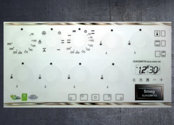 Smeg SUK92MFX5 compatible panel fascia sticker set. (image for) Smeg SUK92MFX5 compatible panel fascia sticker set.