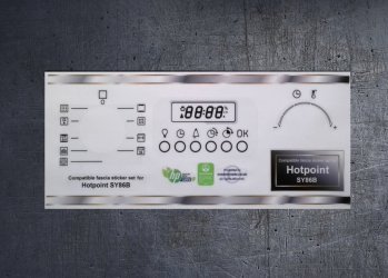 Hotpoint SY86B compatible fascia sticker set. (image for) Hotpoint SY86B compatible fascia sticker set.