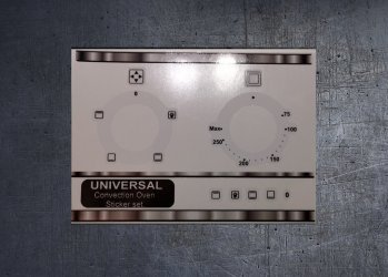 Universal convection oven compatible panel fascia sticker set. (image for) Universal convection oven compatible panel fascia sticker set.