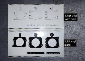 Hotpoint UY46 compatible fascia sticker set. (image for) Hotpoint UY46 compatible fascia sticker set.