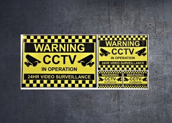 (image for) WARNING CCTV 24HR SURVEILLANCE Vinyl sticker set
