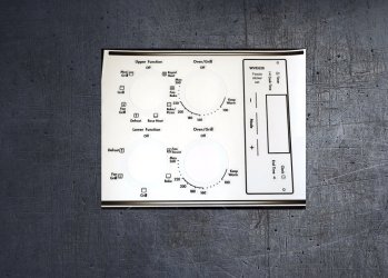 Westinghouse WVE626 compatible panel fascia sticker set. (image for) Westinghouse WVE626 compatible panel fascia sticker set.