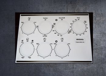 Westinghouse WVE645s compatible panel fascia sticker set. (image for) Westinghouse WVE645s compatible panel fascia sticker set.