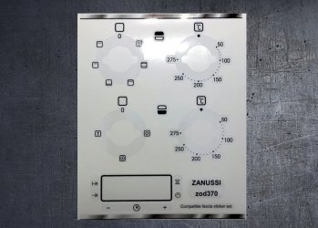 Zanussi ZOD370 compatible fascia sticker set. (image for) Zanussi ZOD370 compatible fascia sticker set.