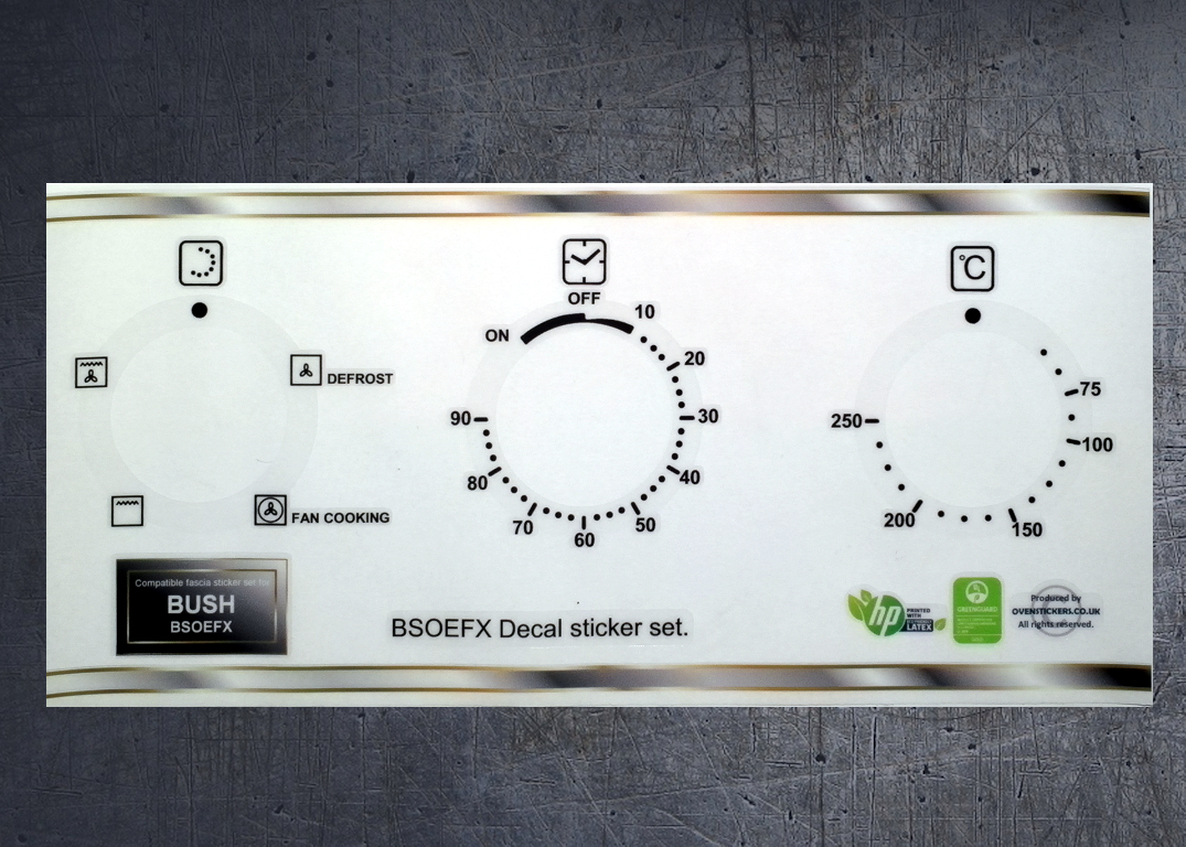 BUSH BSOEFX compatible front panel sticker set. (image for) BUSH BSOEFX compatible front panel sticker set.