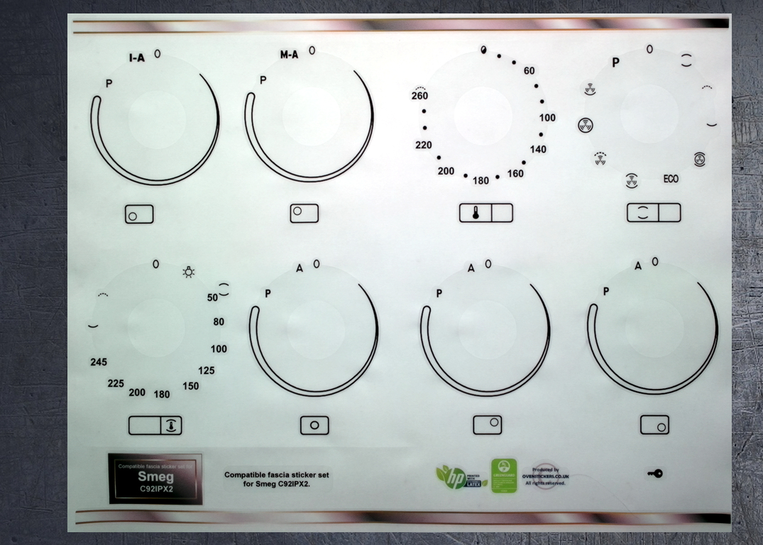 (image for) Smeg C92IPX2 Compatible fascia sticker set.