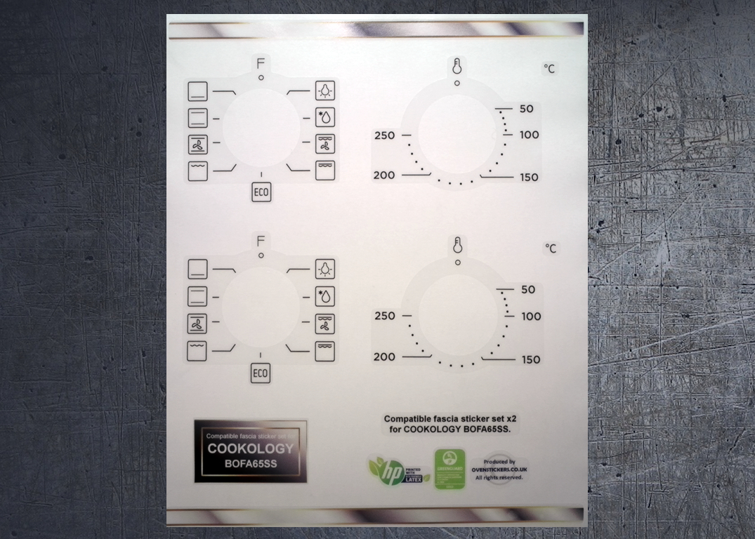 (image for) COOKOLOGY BOFA65SS Compatible fascia sticker set x2.