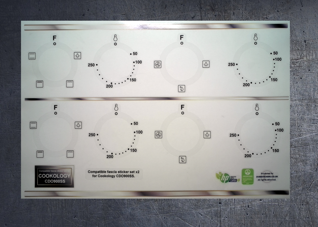 (image for) COOKOLOGY CDO900SS Compatible fascia sticker set x2.