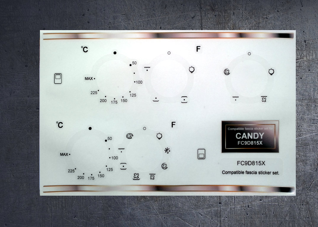 Candy FC9D815X compatible sticker set. (image for) Candy FC9D815X compatible sticker set.