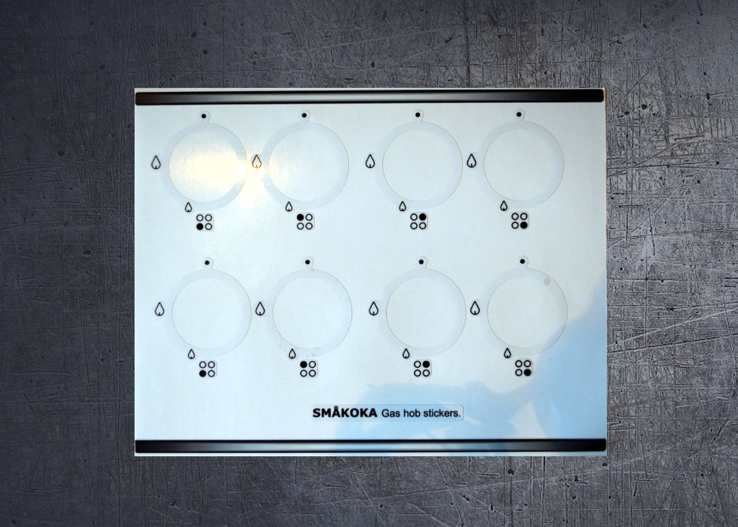 IKEA Smakoka gas hob compatible fascia sticker set. (image for) IKEA Smakoka gas hob compatible fascia sticker set.