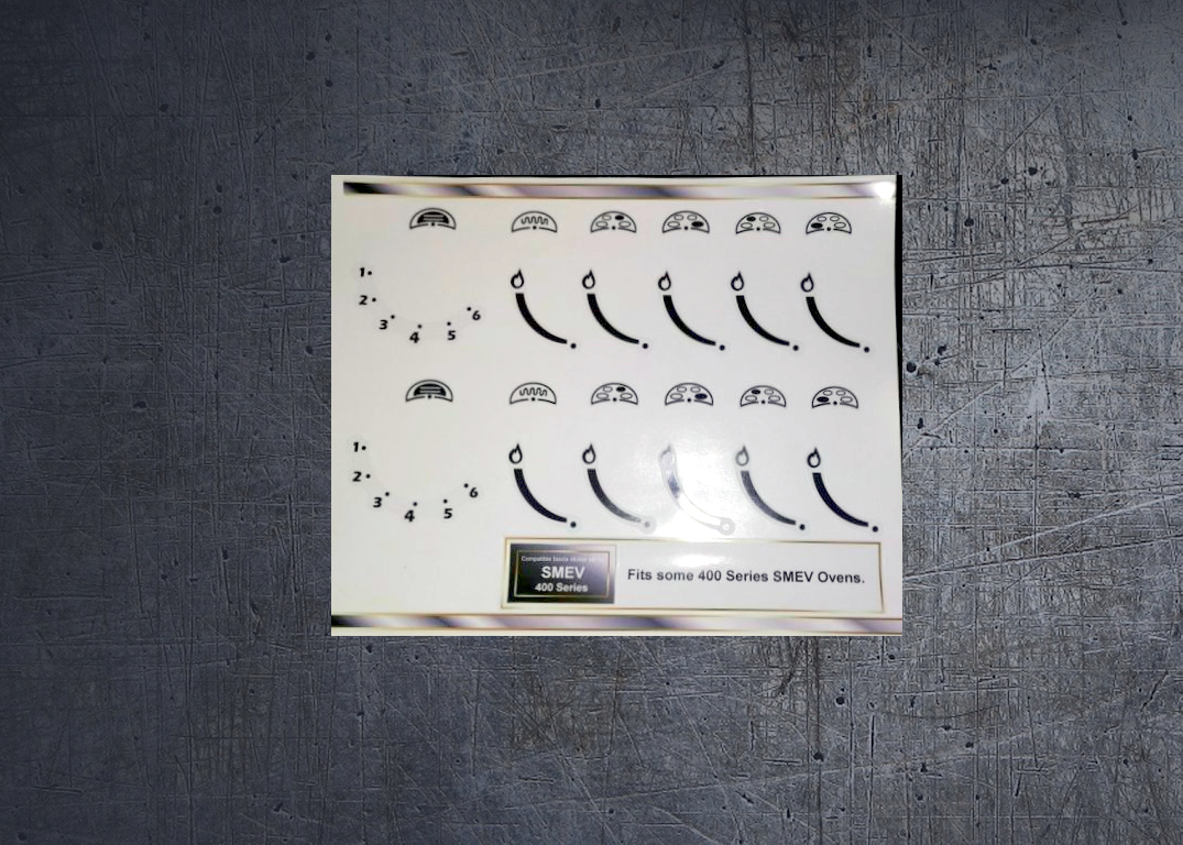 (image for) Smev 400 series compatible oven fascia stickers.
