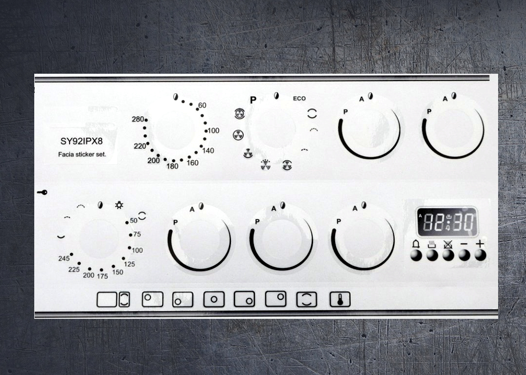 Smeg SY92IPX8 compatible panel fascia sticker set. (image for) Smeg SY92IPX8 compatible panel fascia sticker set.