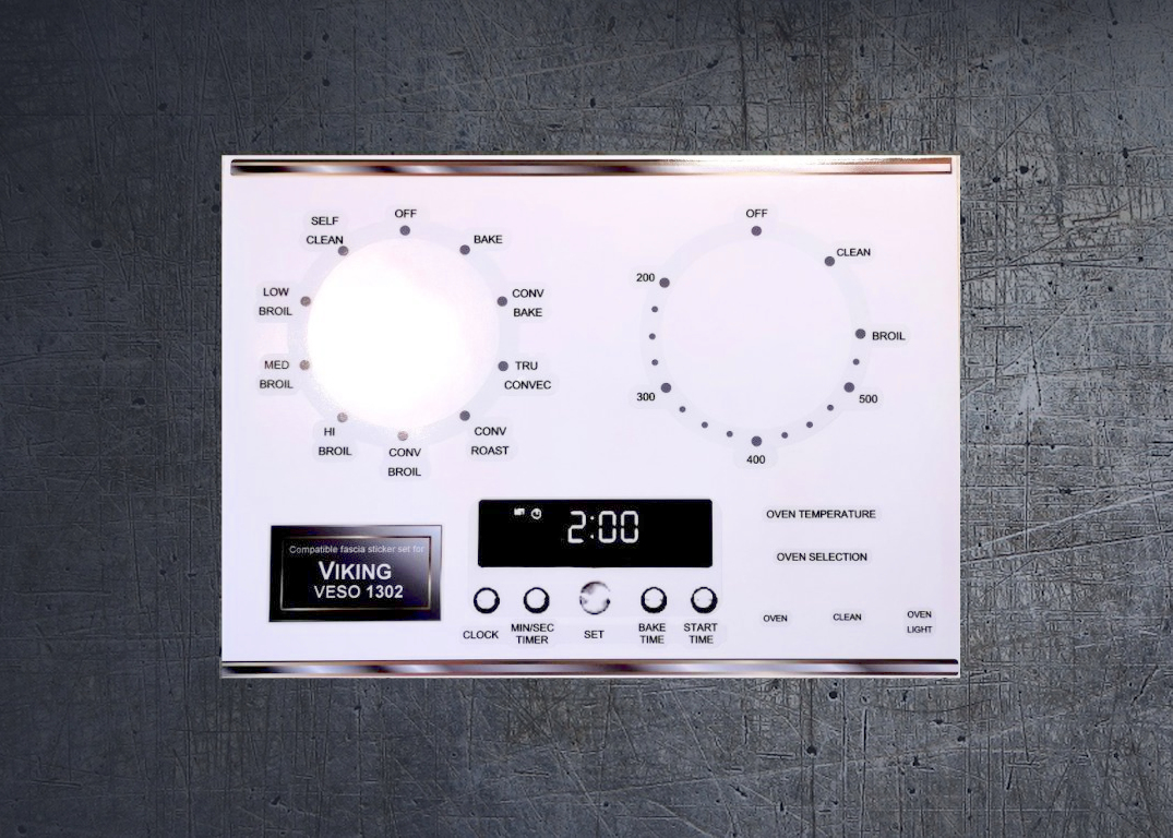 Viking VESO 1302 compatible fascia sticker set. (image for) Viking VESO 1302 compatible fascia sticker set.