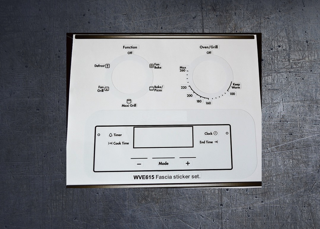 Westinghouse WVE615 compatible fascia sticker set. (image for) Westinghouse WVE615 compatible fascia sticker set.