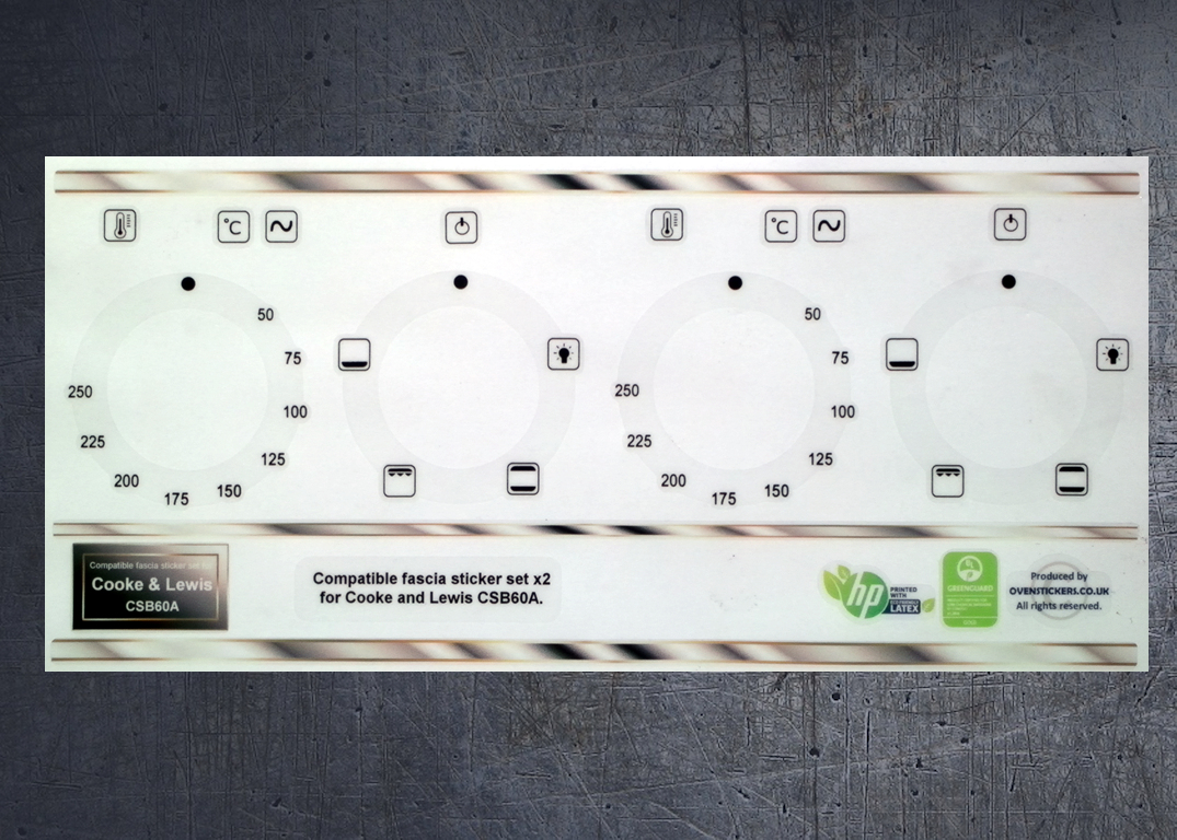 (image for) Cooke & Lewis CSB60A Compatible fascia sticker set x2.