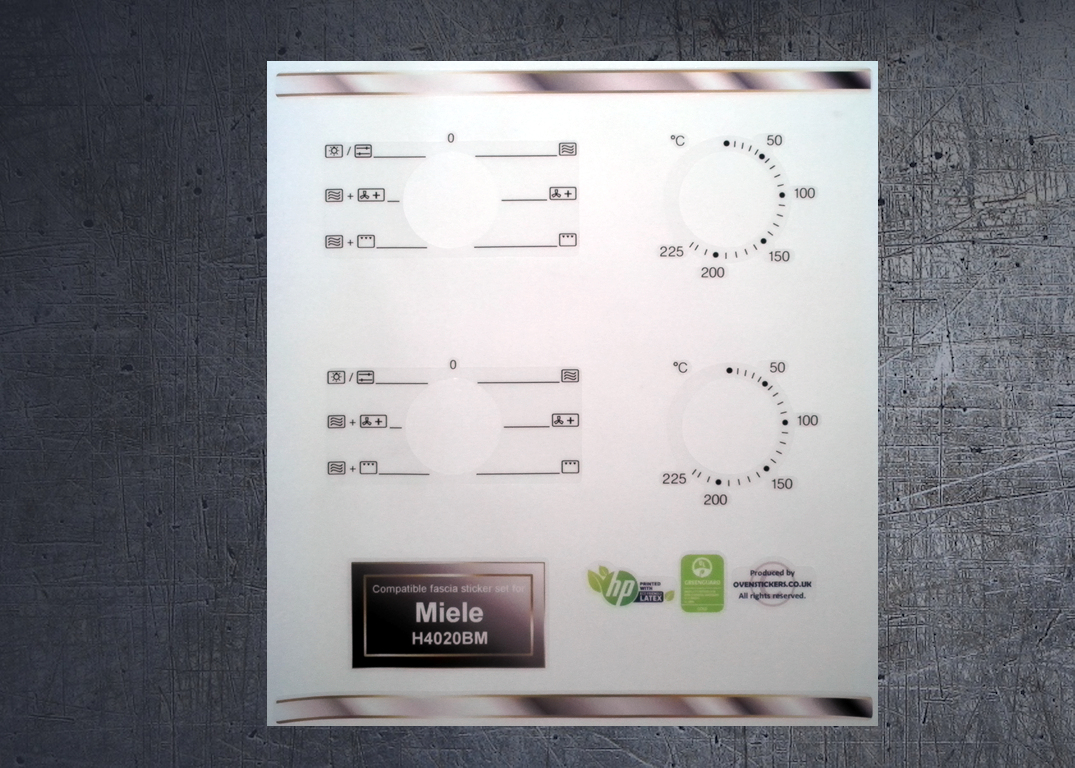 (image for) Miele H4020BM Compatible fascia sticker set x2.