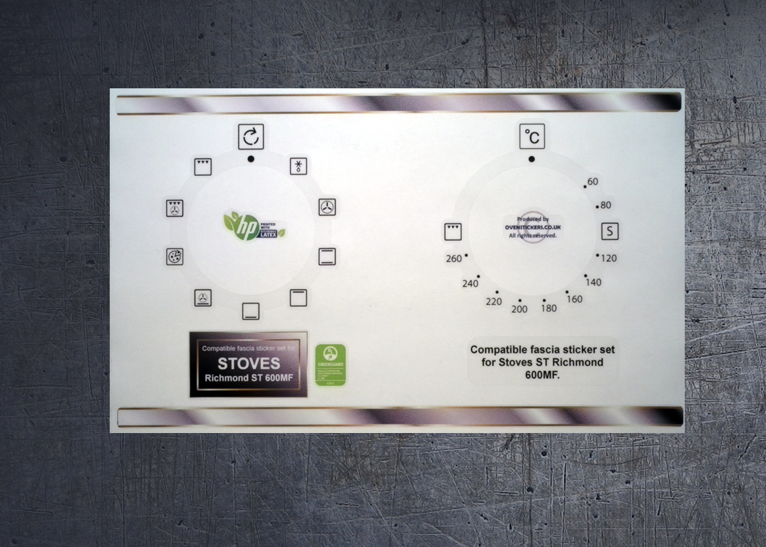 (image for) Stoves ST Richmond 600MF compatible fascia sticker set.