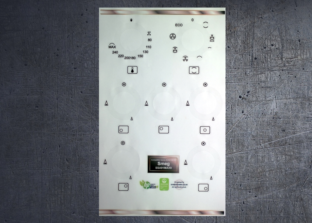 (image for) Smeg SSA91MAX9 Compatible fascia sticker set.